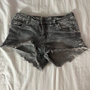 dark gray jean shorts